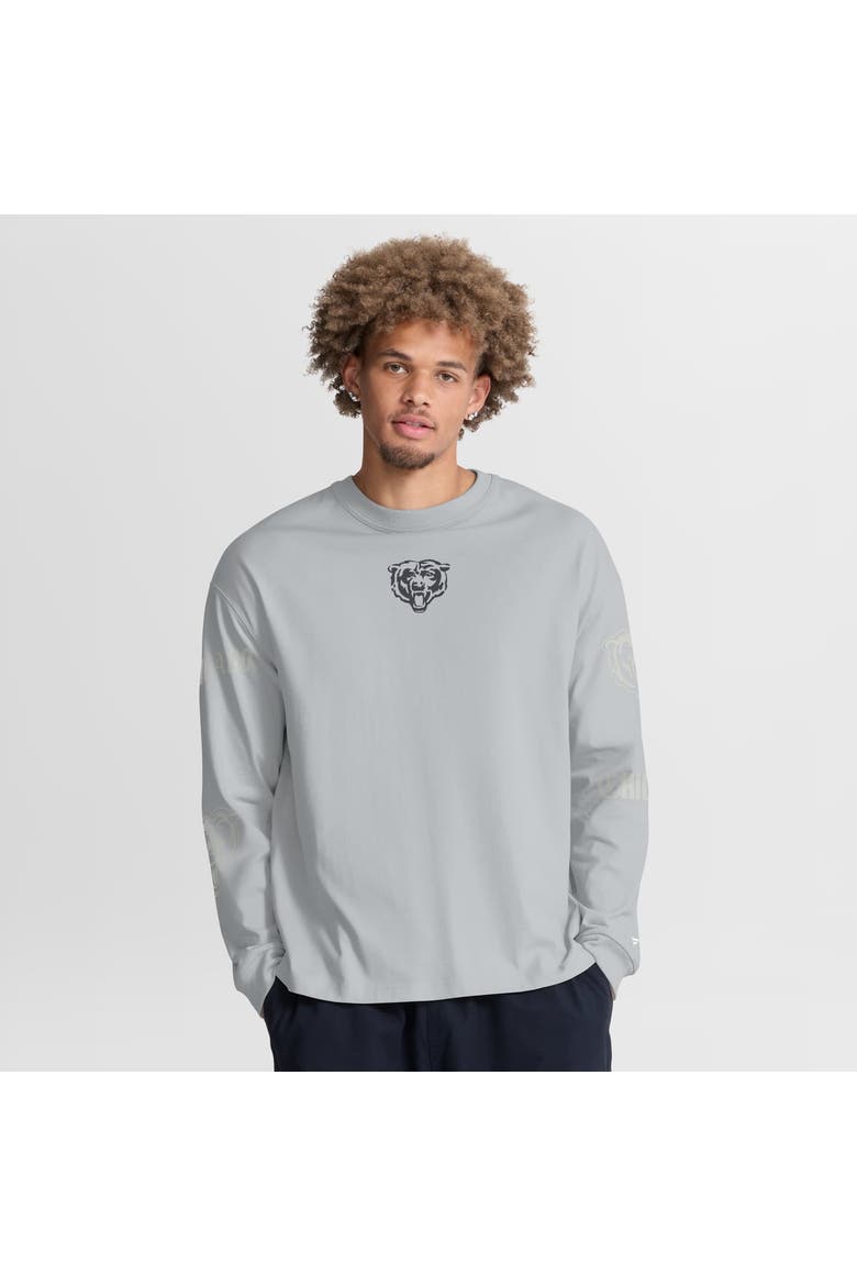 Men's Fanatics Gray Chicago Bears Oversized Type Play Long Sleeve T-Shirt, Main, color, Gray