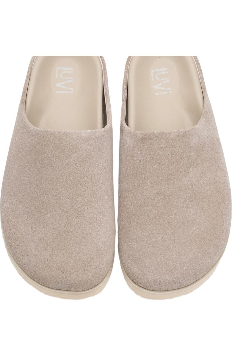 Forever & Always Shoes Space Suede Leather Slide Sandal, Alternate, color, Beige Leather