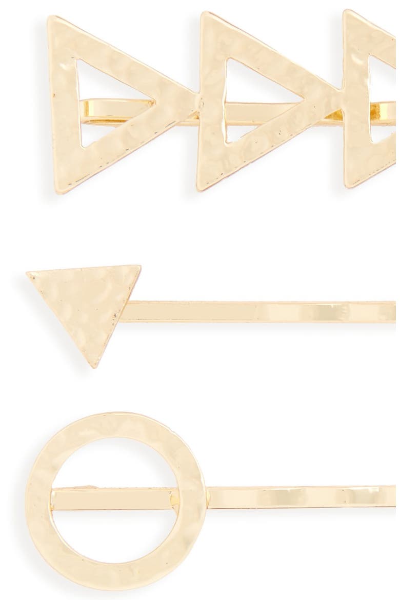 Geometric Bobby Pins, Alternate, color, GOLD