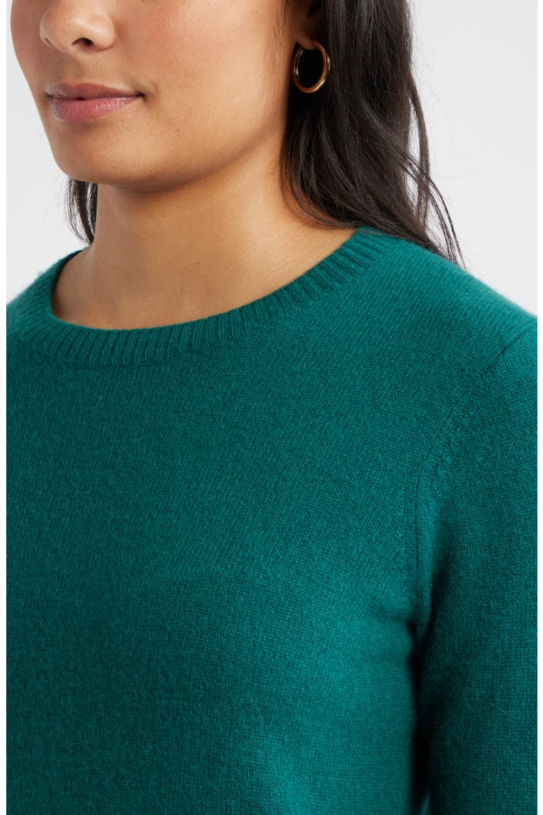 Cashmere Crewneck Sweater, Alternate, color, GREEN PINECONE