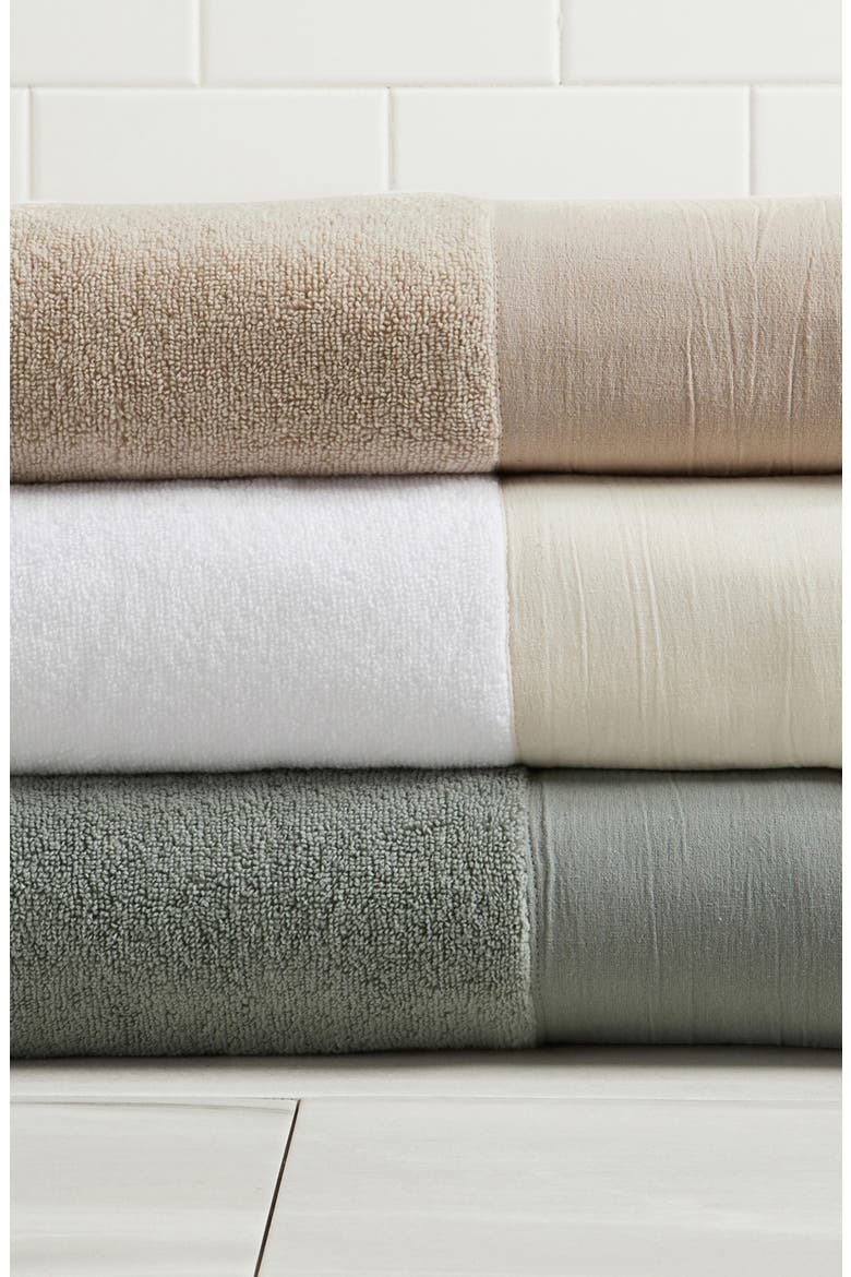 Border 6-Pack Cotton Hand Towels, Alternate, color, GREEN
