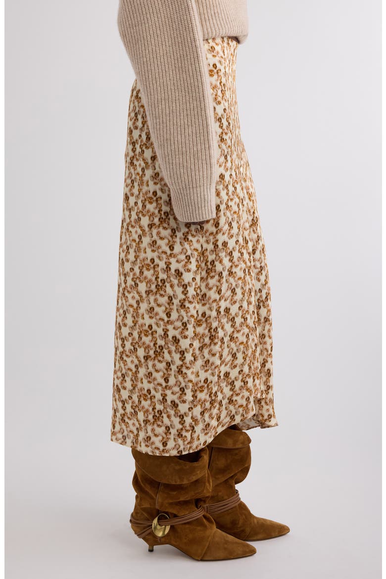 Lisanne Jacquard Midi Skirt, Alternate, color, OCHRE