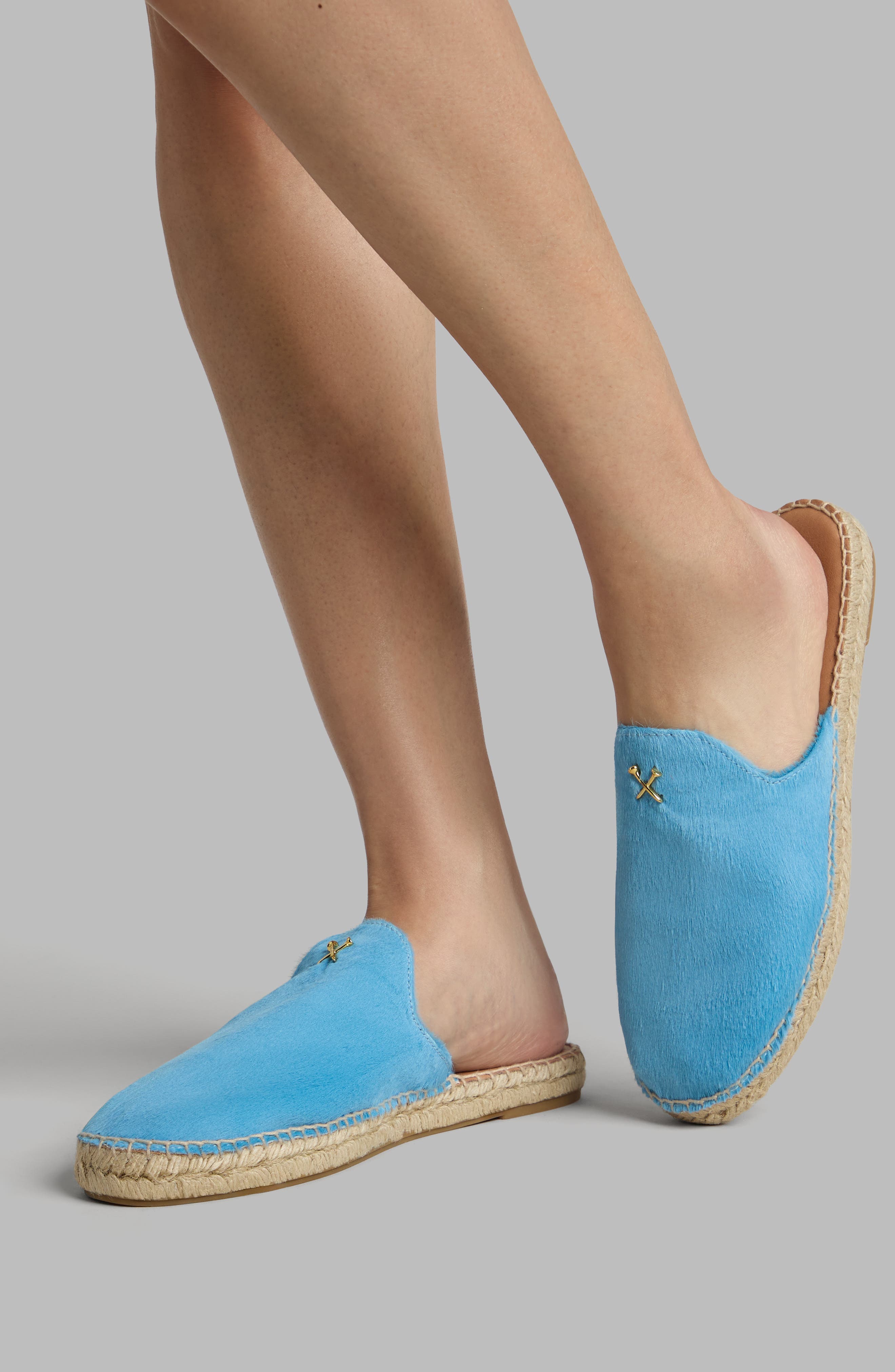 G/FORE Metal Tees Genuine Calf Hair Espadrille Mule, Alternate, color, Cenote