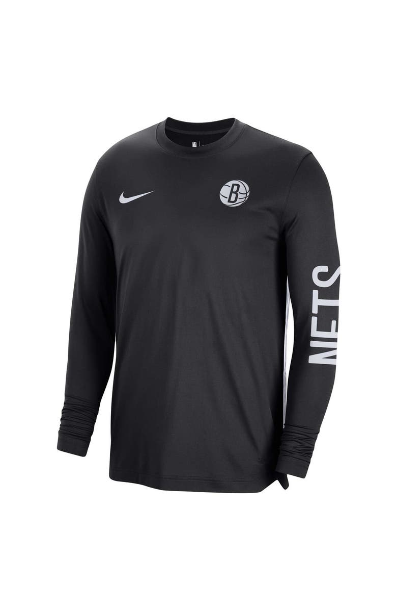 Nike Unisex Nike Black Brooklyn Nets 2023/24 Authentic Pregame Long Sleeve Shooting Shirt, Alternate, color, Black