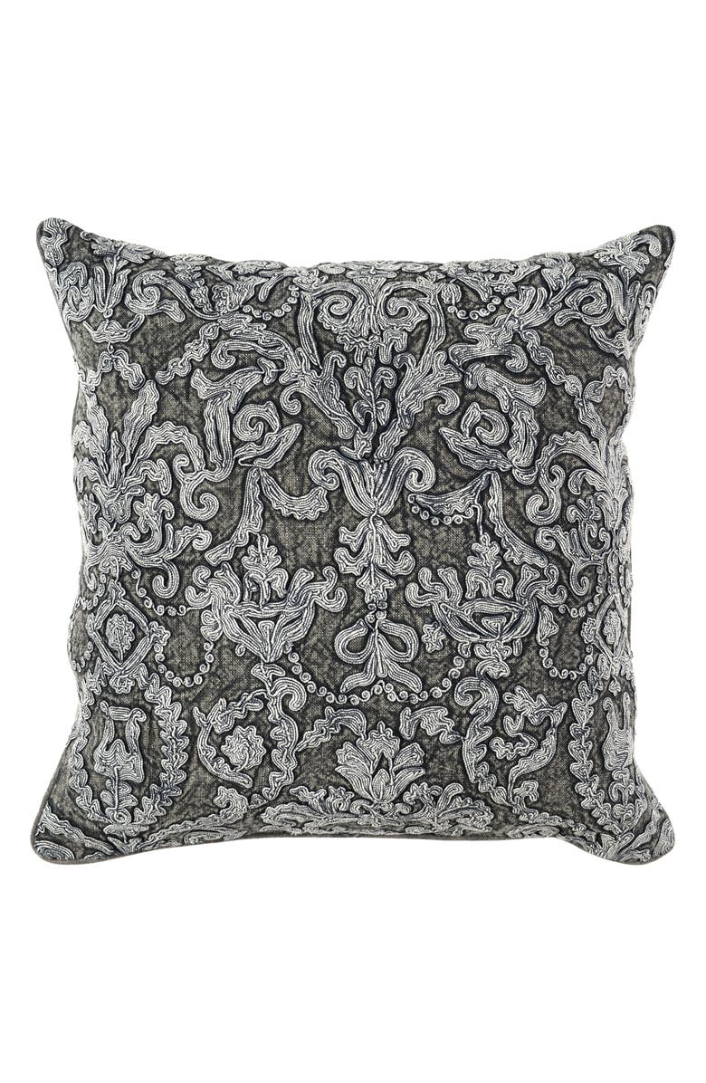 Villa Home Collection Empress Linen Accent Pillow, Main, color, Charcoal