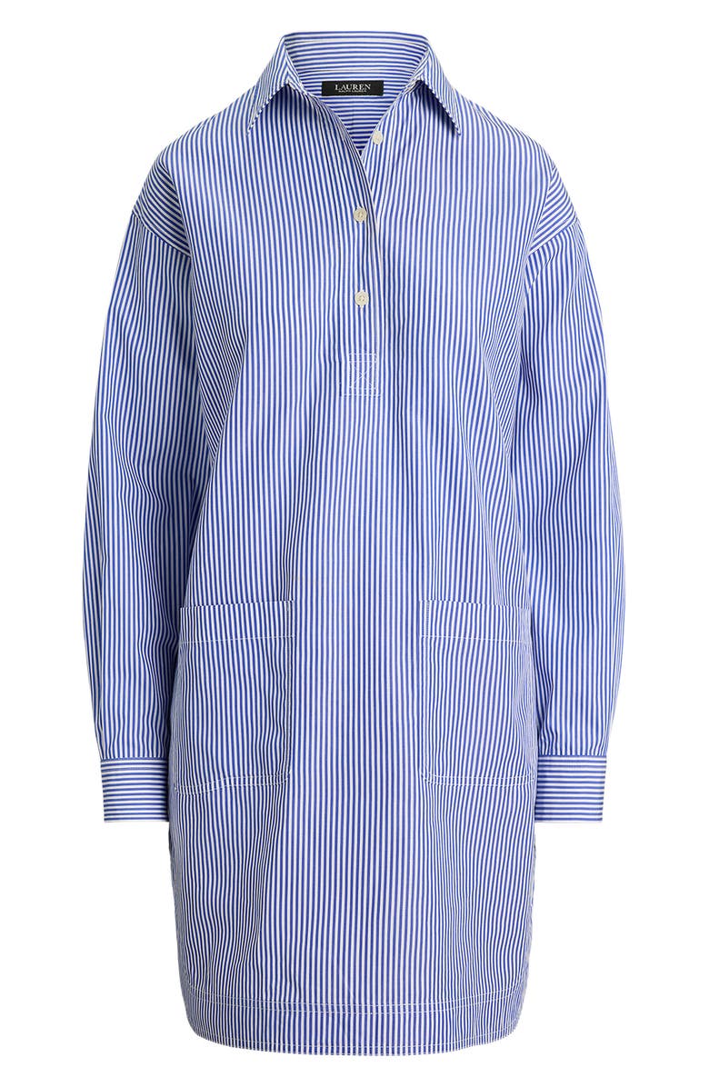 Lauren Ralph Lauren Striped Cotton Broadcloth Shirtdress, Alternate, color, Blue/ White