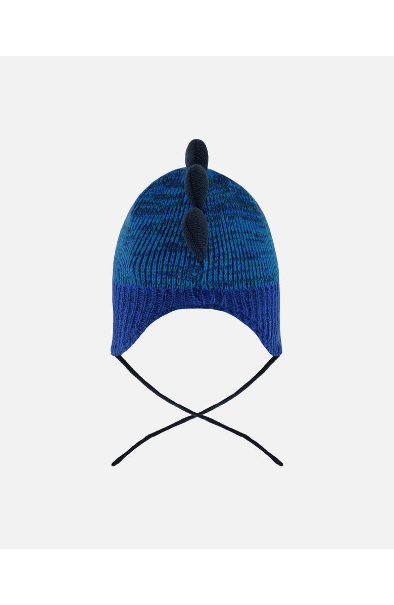 Deux par Deux Lined Dino Peruvian Knit Winter Hat with Pompom, Alternate, color, Blue