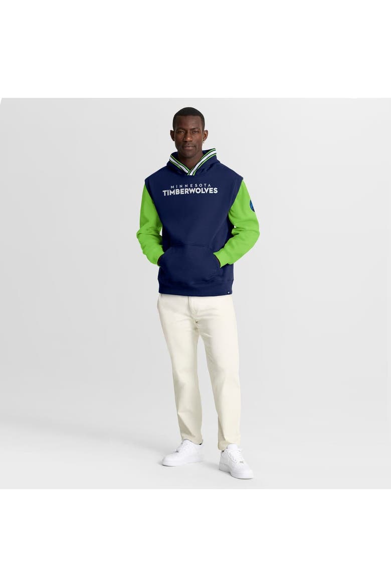 Men's Fanatics  Navy/Green Minnesota Timberwolves Half Court Shot Clock Fastbreak Hoodie, Alternate, color, Navy