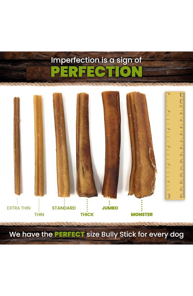 Sancho & Lola's Closet 6 Inch Thin Bully Sticks 10 Count Dog Treat, Alternate, color, Multicolored