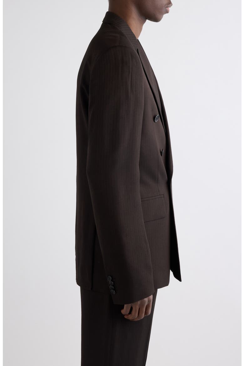 Jason Herringbone Double Breasted Blazer, Alternate, color, CHOCOLATE BROWN