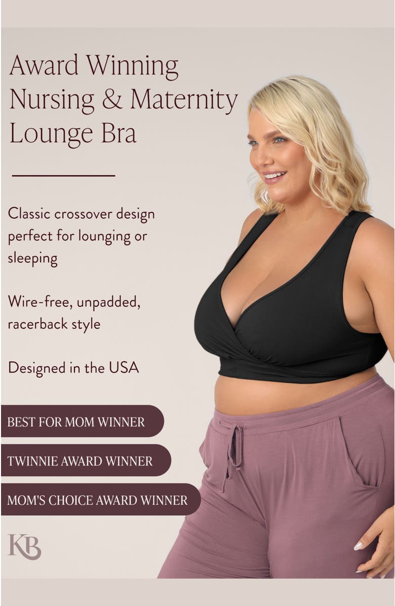 Kindred Bravely French Terry Racerback Nursing & Sleep Bra - Fits Sizes 30B-46D, Alternate, color, Black
