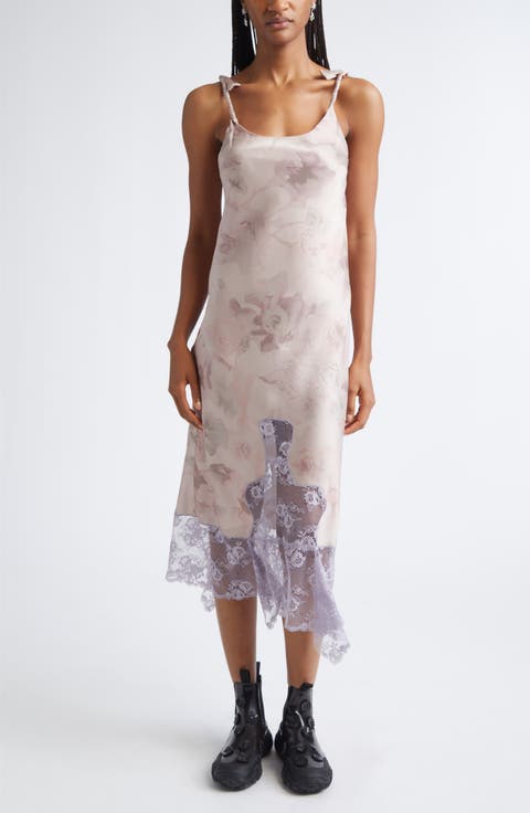 Cypress Painted Daisy Lace Trim Slipdress