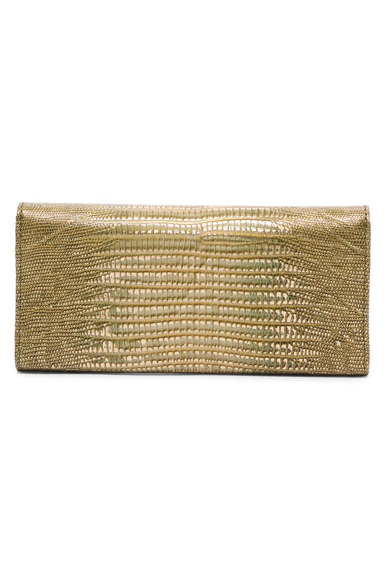 Veronica Croc Embossed Leather Wallet, Alternate, color, OLIVE