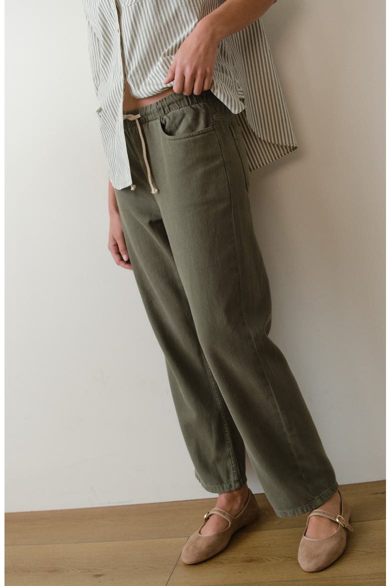 Ella Straight Leg Drawstring Pants, Alternate, color, OLIVE