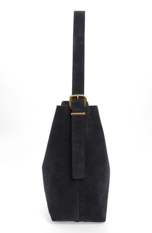 Madewell Essentials Suede Bucket Bag In Purple