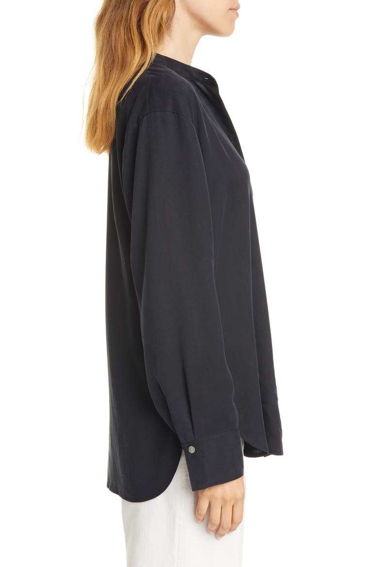 Relaxed Band Collar Blouse, Alternate, color, COASTAL
