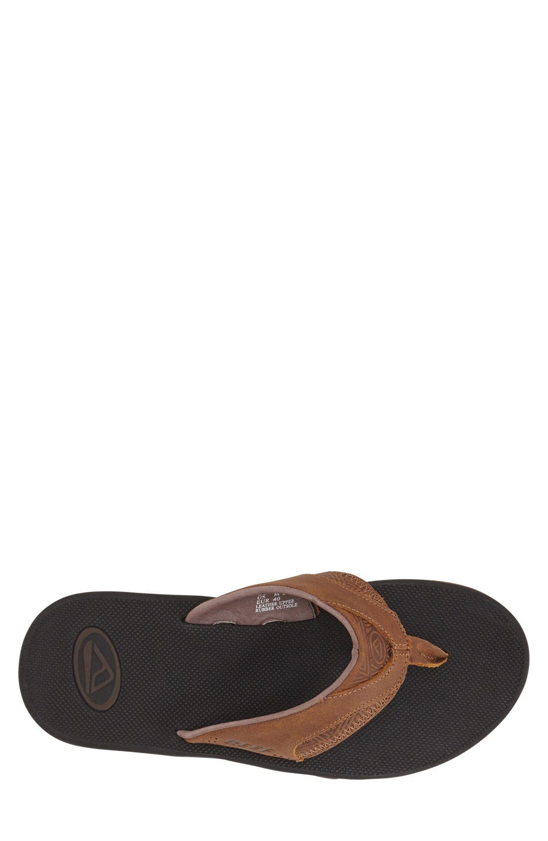 Reef 'Fanning Leather' Flip Flop, Alternate, color, 