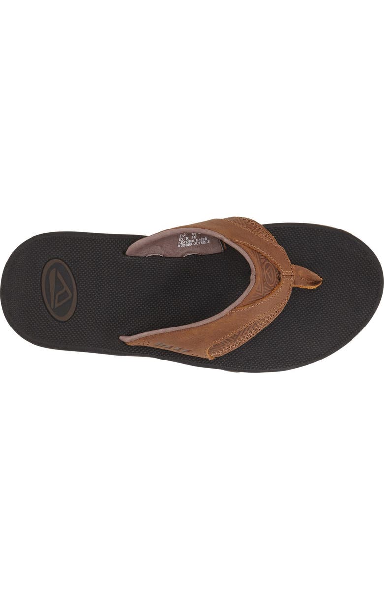 Reef 'Fanning Leather' Flip Flop, Alternate, color,