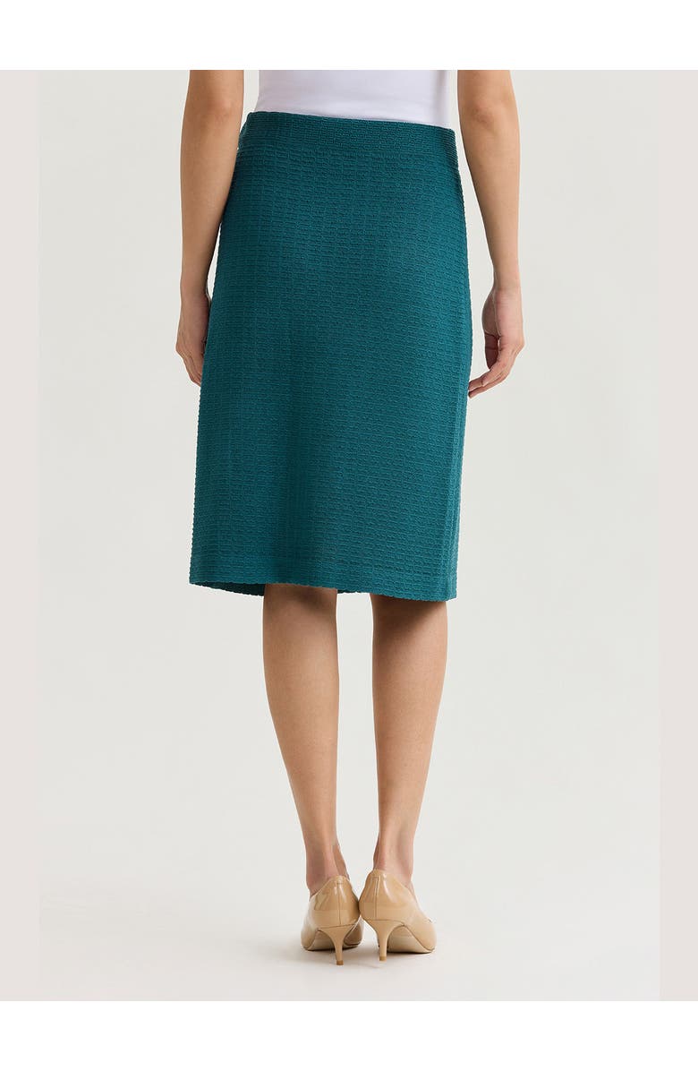 Misook Tonal Grid Straight Knit Skirt, Alternate, color, Spruce