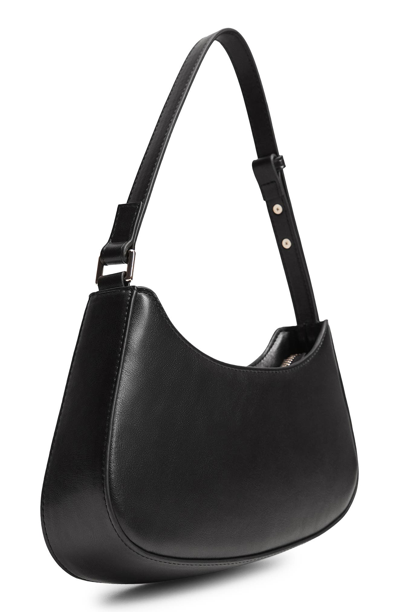 MANGO Baguette Faux Leather Bag, Alternate, color, 