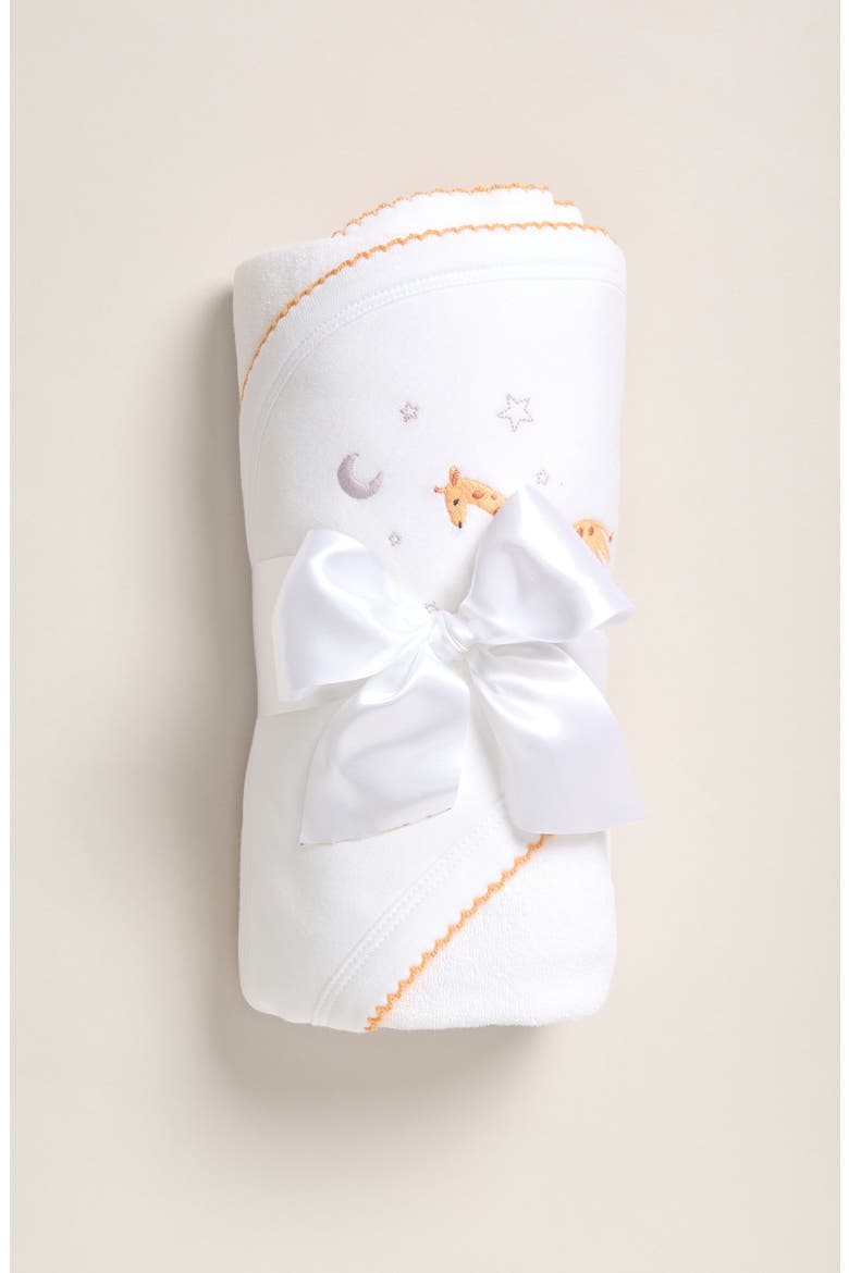 Embroidered Hooded Bath Towel, Alternate, color, WHITE GIRAFFE
