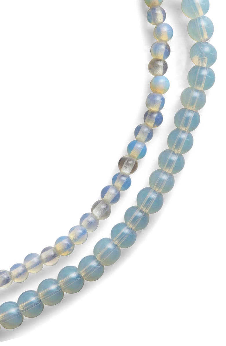 Sterling Forever Stone 2-Pack Beaded Stretch Bracelets, Alternate, color, Opalite