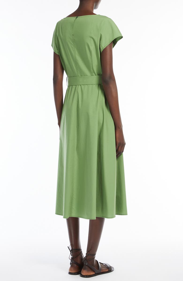 Weekend Max Mara Magma Tie Belt Cotton Midi Dress, Alternate, color, 