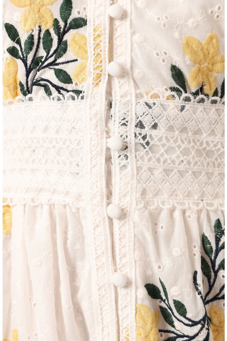 Christie Floral Print Dress, Alternate, color, WHITE YELLOW FLORAL