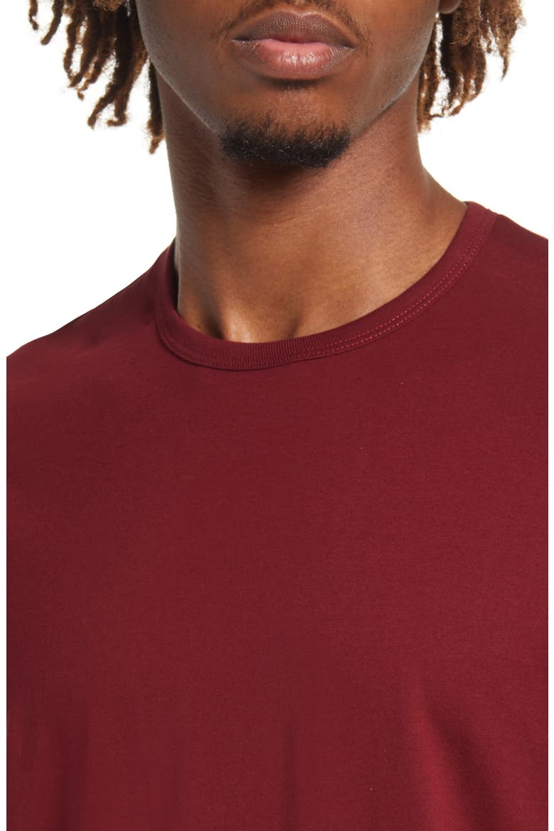 Crewneck Pima Cotton T-Shirt, Alternate, color, QUEENS MERLOT