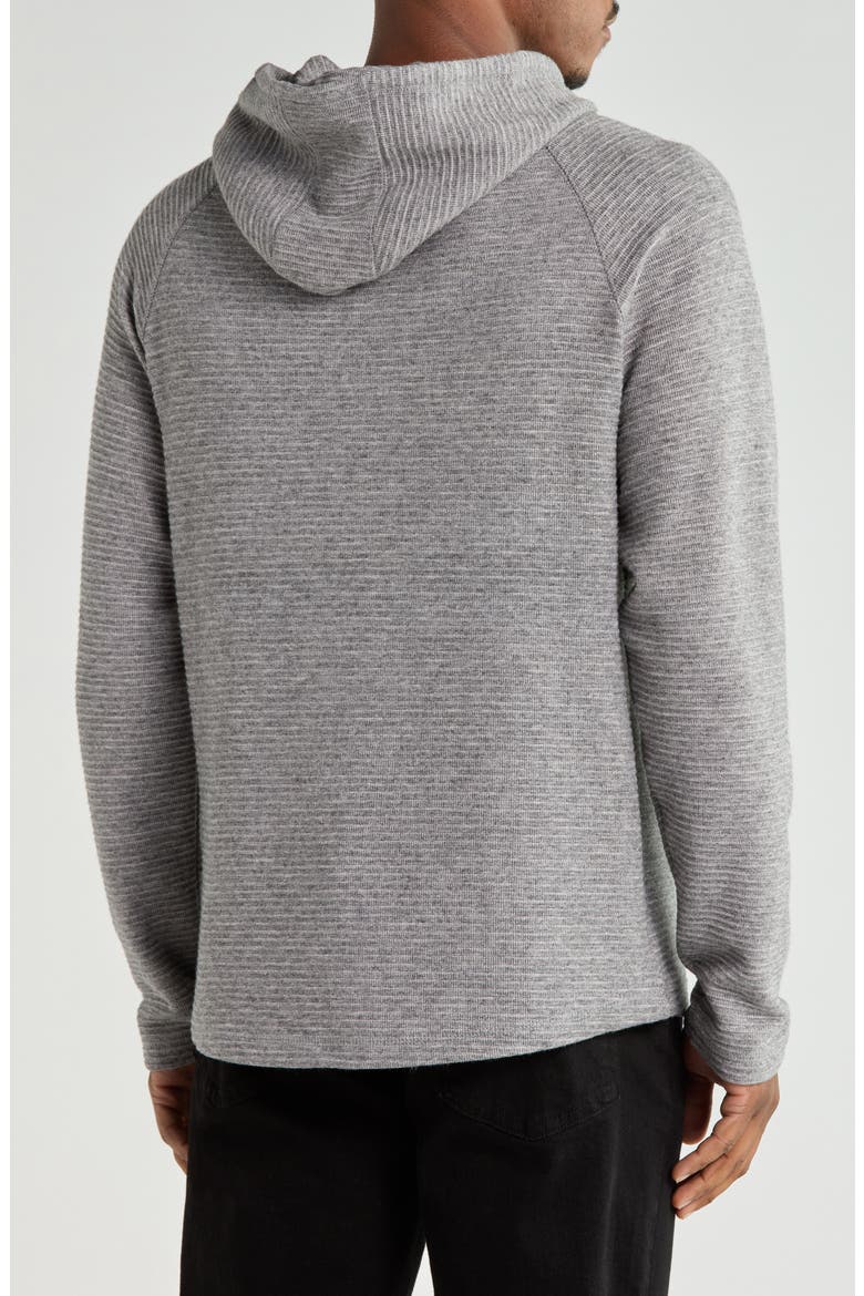 Ottoman Ribbed Pullover Hoodie, Alternate, color, HEATHER CHARCOAL