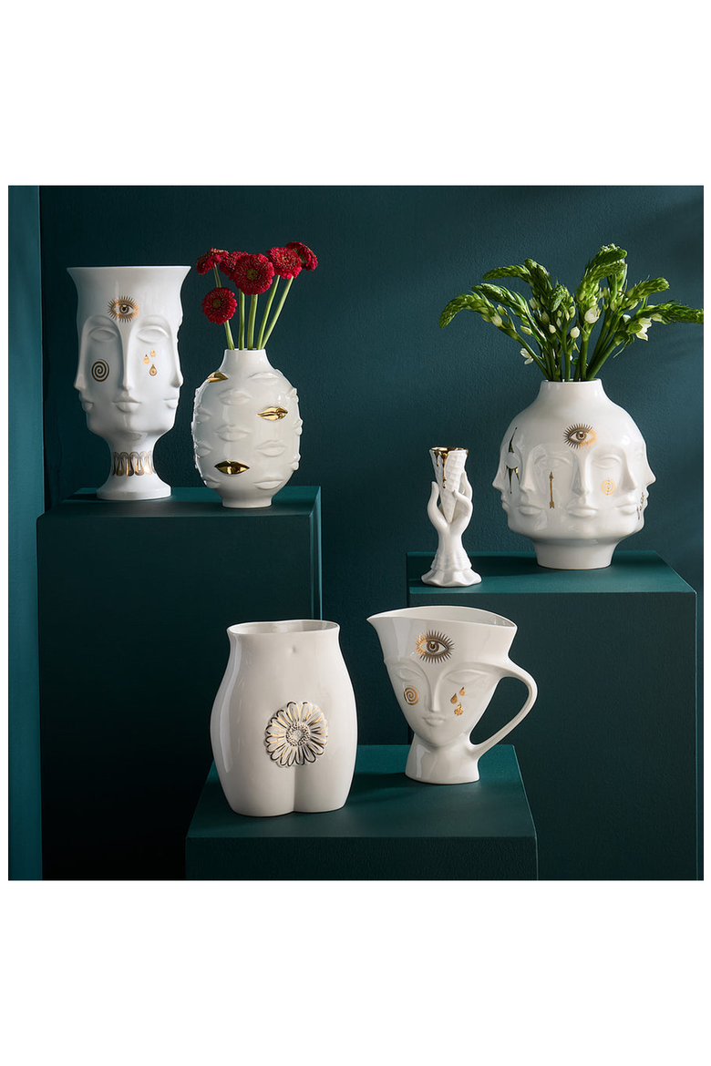 Gilded Giuliette Pitcher, Alternate, color, White / Gold