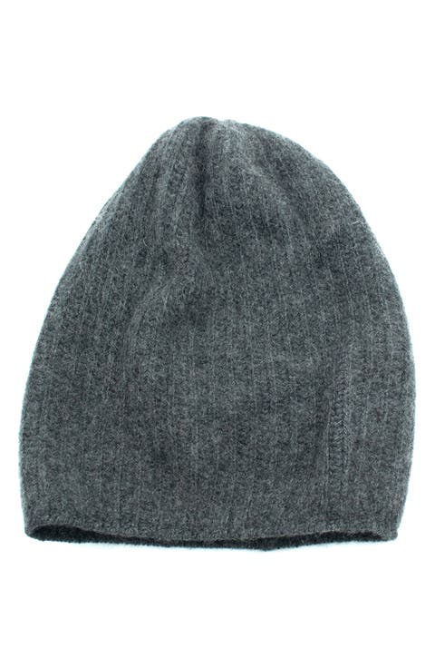 Rib Knit Cashmere Beanie