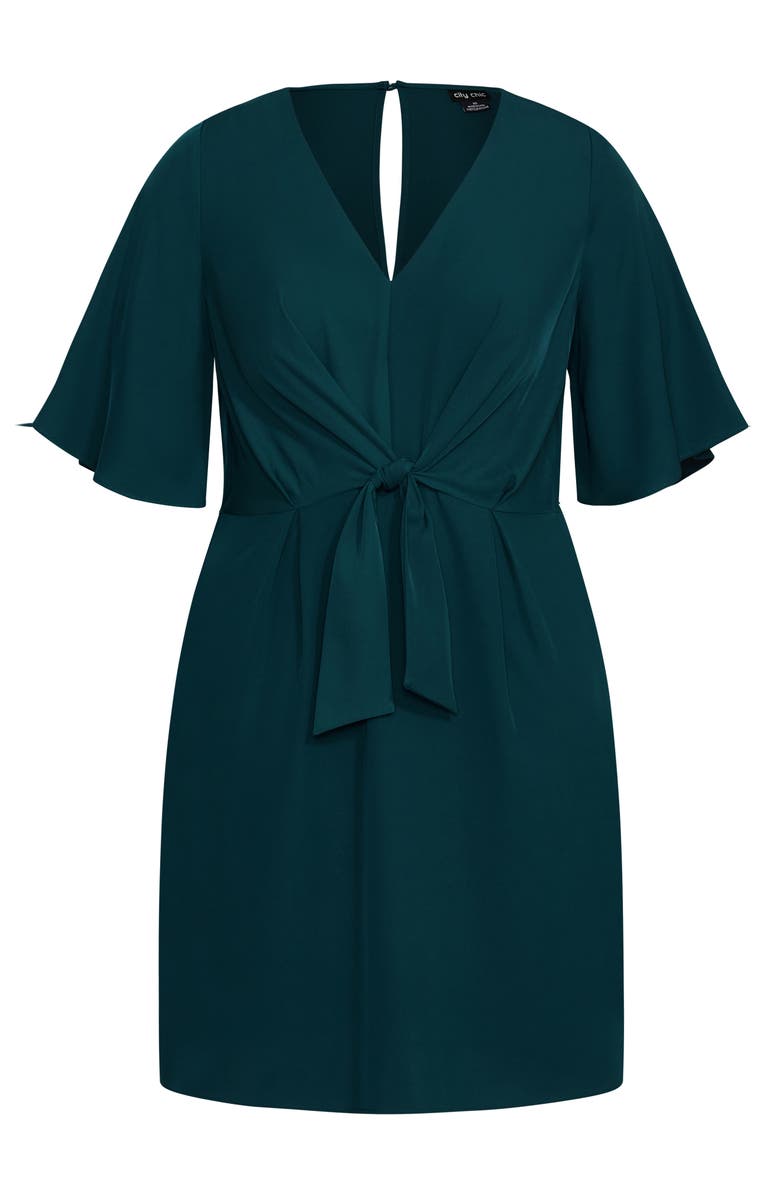 City Chic Knot Front Dress, Alternate, color, 