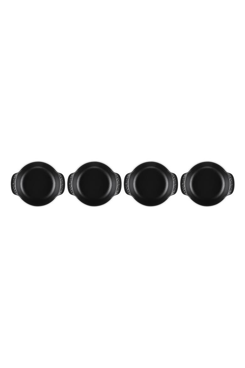 Gourmand Set of 4 1/3-Quart Enamel Cast Iron Braiser, Alternate, color, MATTE BLACK