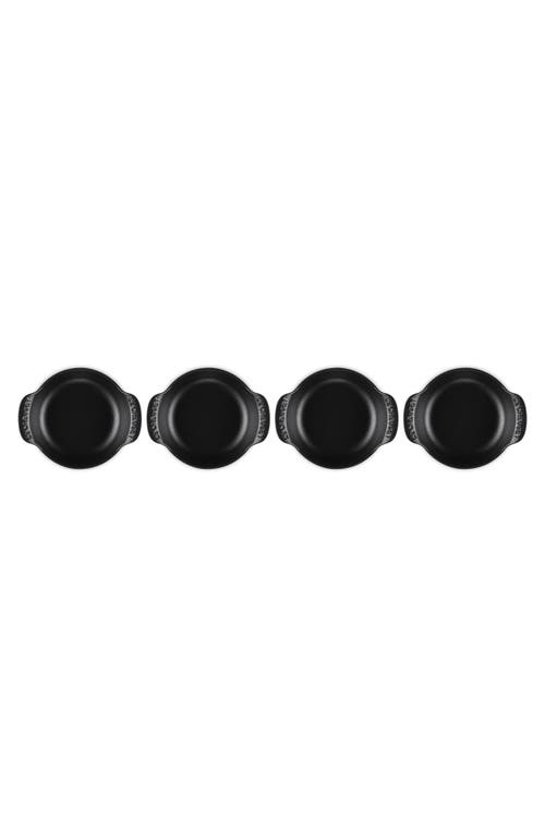 Le Creuset Gourmand Set Of 4 1/3-quart Enamel Cast Iron Braiser In Matte Black