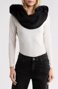 Steve Madden Lux Faux Fur Hooded Scarf