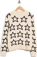Re/Done Mock Neck Star Pullover Sweater