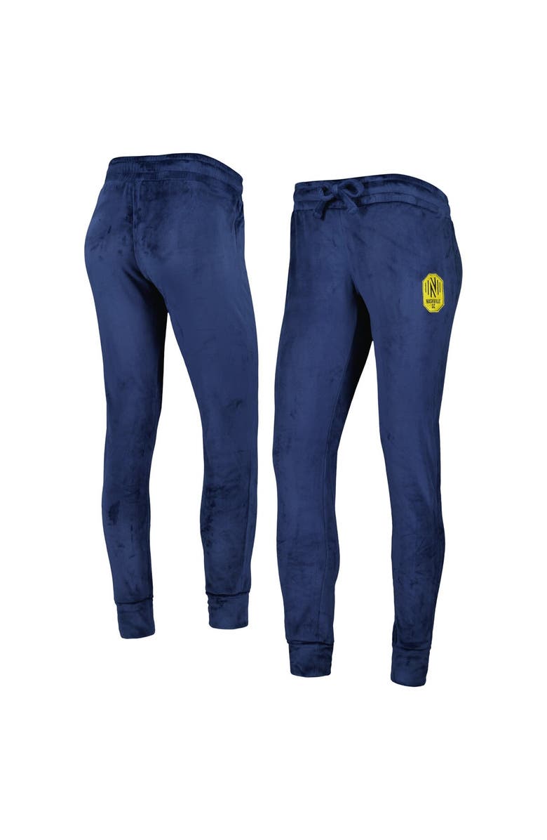 CONCEPTS SPORT Women's Concepts Sport Navy Nashville SC Intermission Velour Cuffed Pants, Main, color, Navy