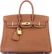 Pre-Owned Hermes Birkin Handbag Brown Togo with Gold Hardware 25