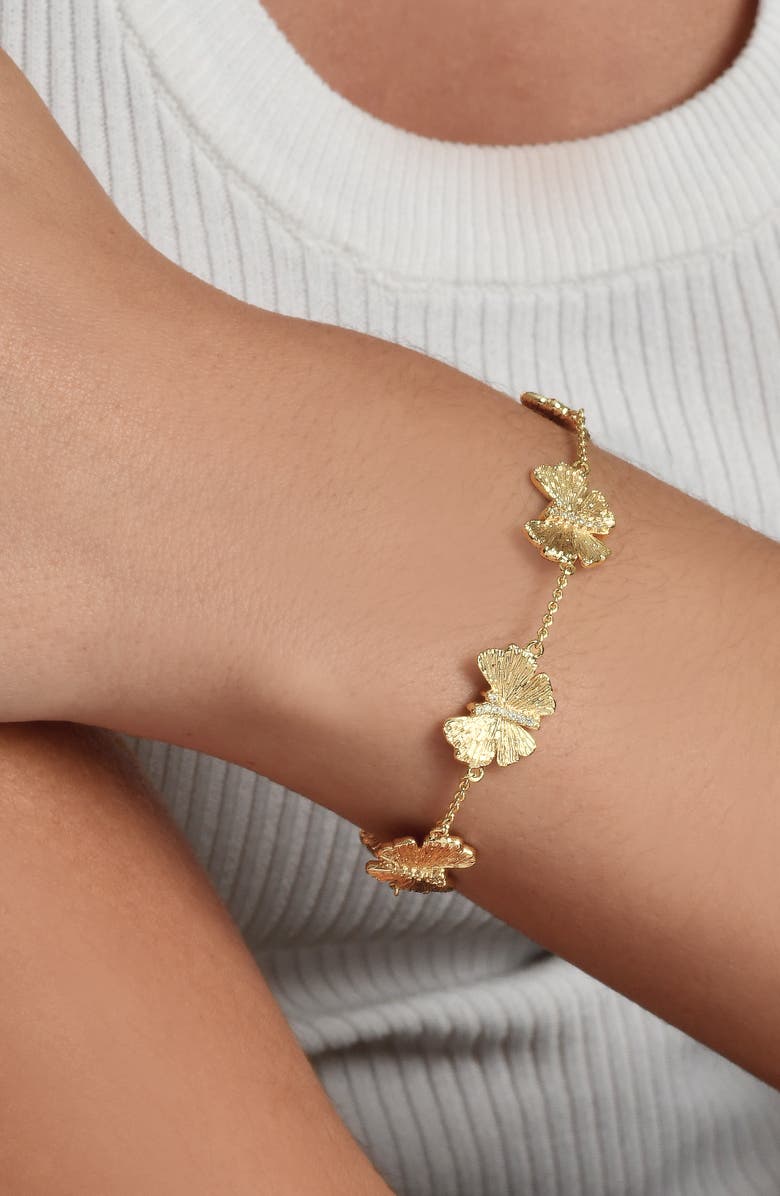 Anabel Aram Jewelry Butterfly Station Bracelet, Alternate, color, Gold