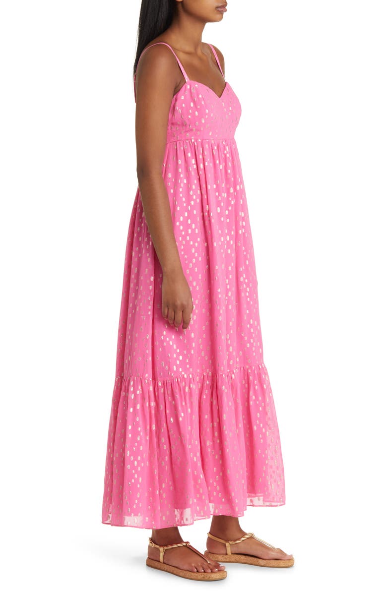 Lilly Pulitzer<sup>®</sup> Heidi Metallic Print Maxi Sundress, Alternate, color, 