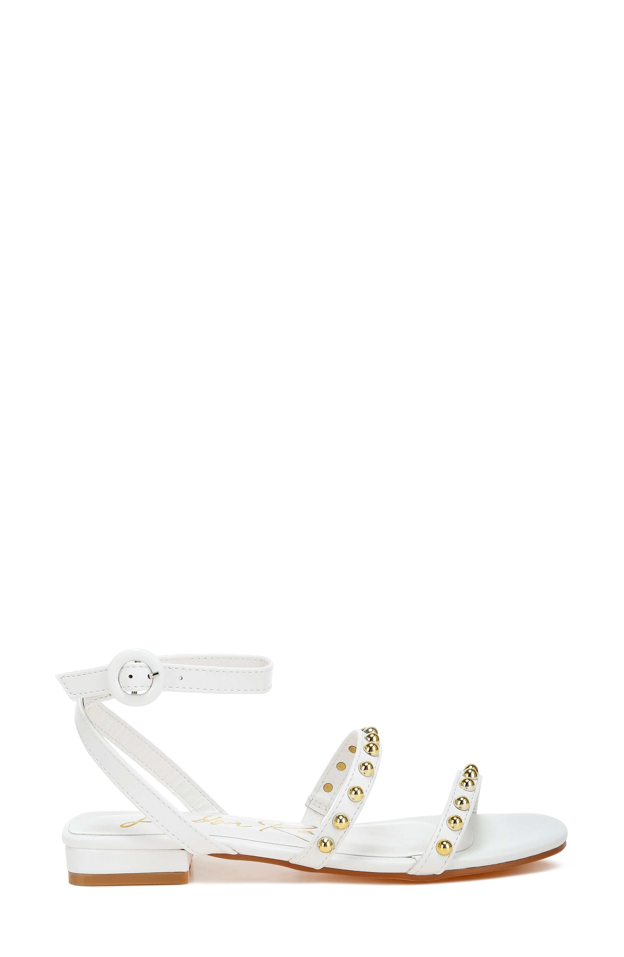 LONDON RAG Flippity Studded Ankle Strap Sandal, Alternate, color, Off White