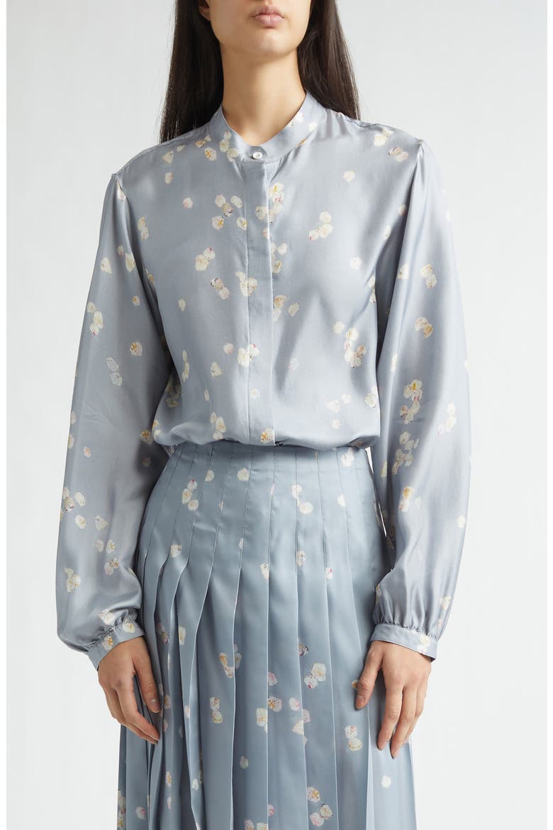 Magee Silk Shirt, Main, color, 416067 STORM ALLOVER PETALS