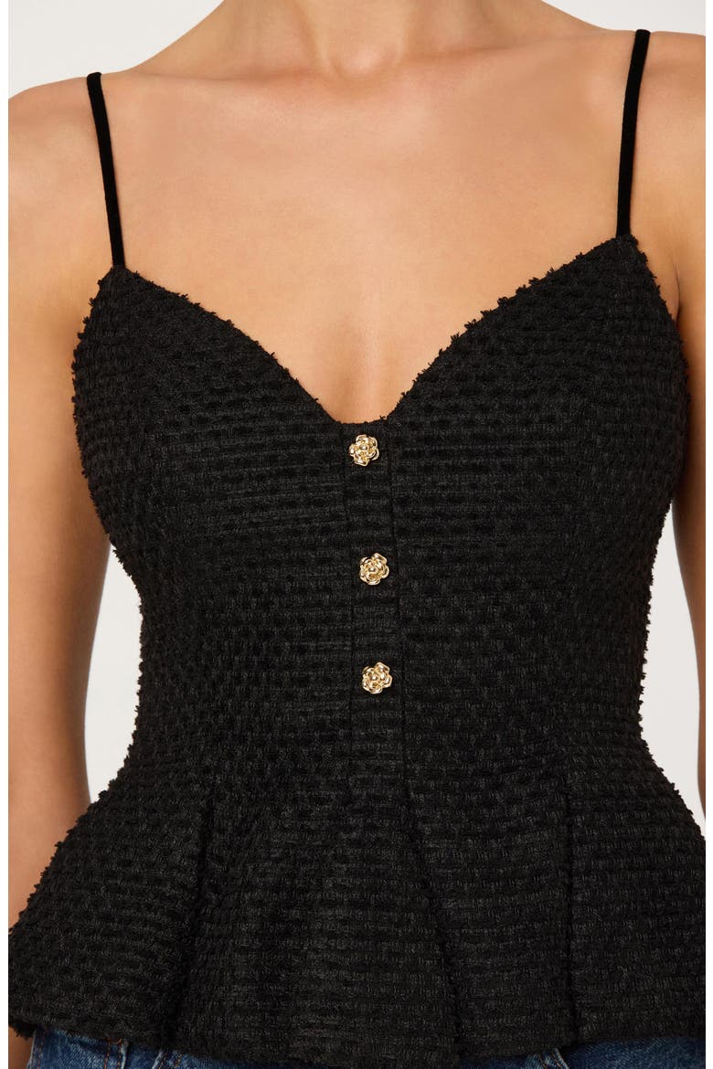 Paislee Texture Peplum Top, Alternate, color, BLACK