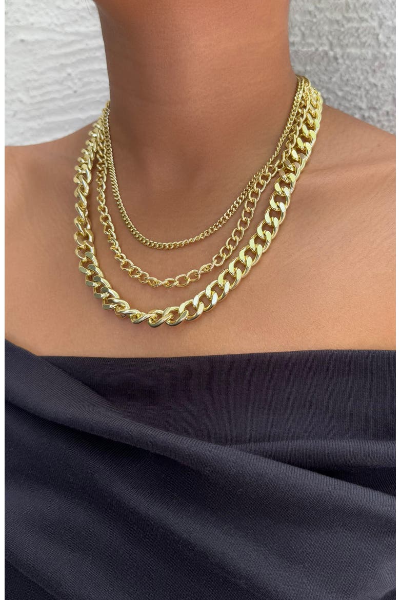 Layered Chain Necklace, Alternate, color, GOLD