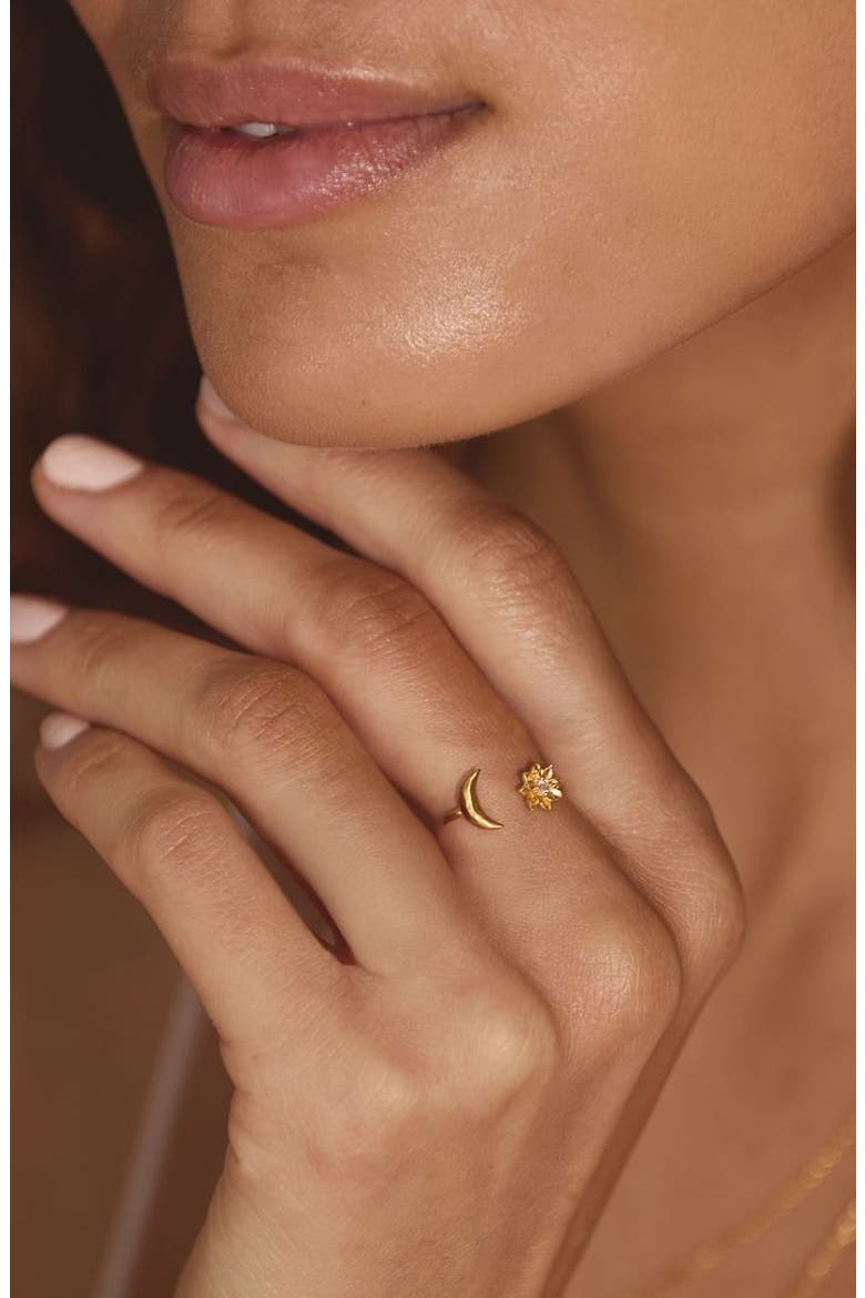 Spirit in Transformation Lotus Moon Ring, Alternate, color, Gold