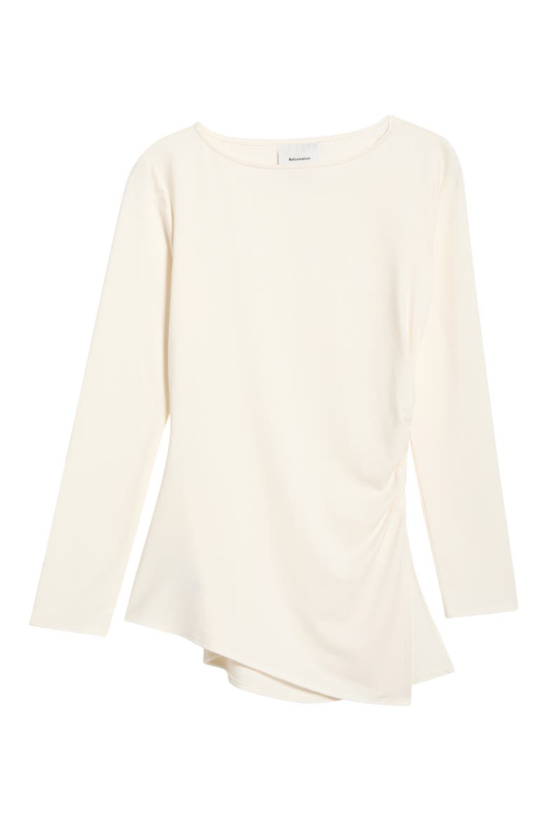 Margot Asymmetric Knit Top, Main, color, FIOR DI LATTE