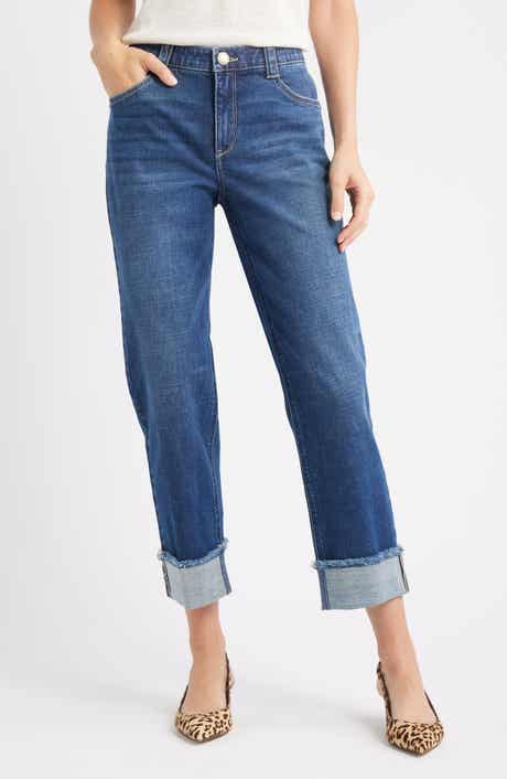 Wit & Wisdom High Waist Fray Hem Jeans