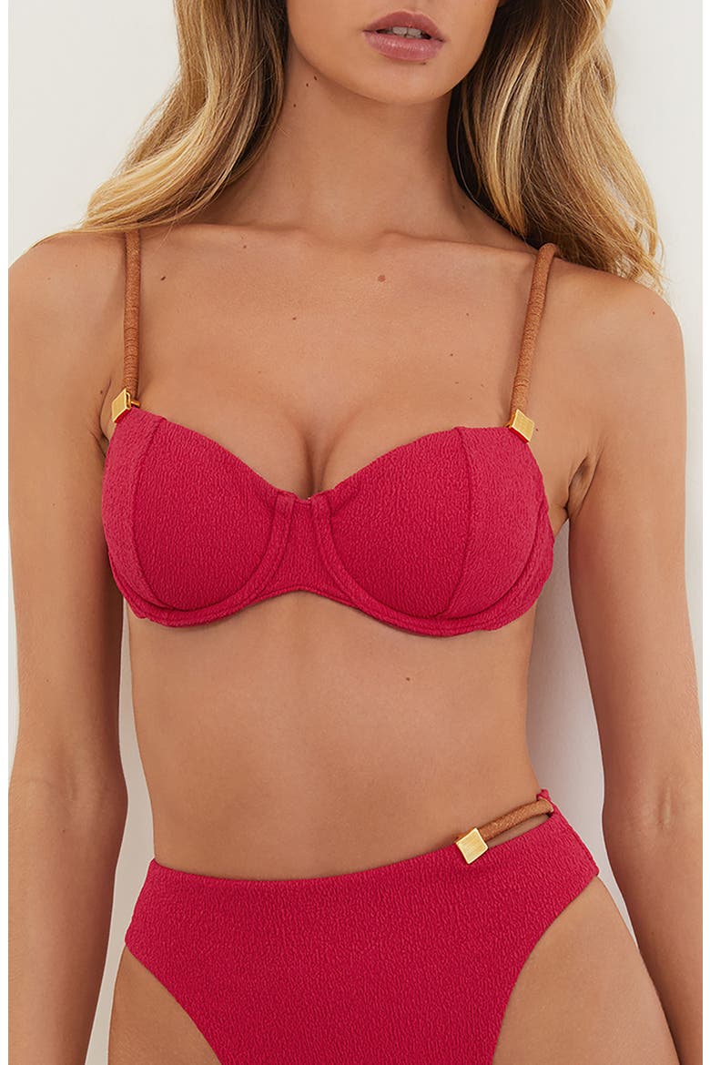 Firenze Aika Gigi Hot High Waist Bikini Bottoms, Main, color, RED