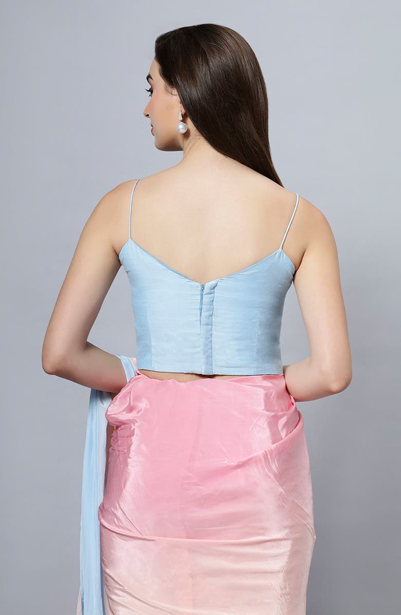 One Minute Saree<sup>®</sup> Alia Sky Blue Strappy Readymade Saree Blouse, Alternate, color, 